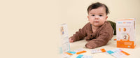 Baby in sweater with Stage 1 and Stage 2 Mix-Ins