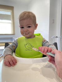 Avery enjoying oatmeal