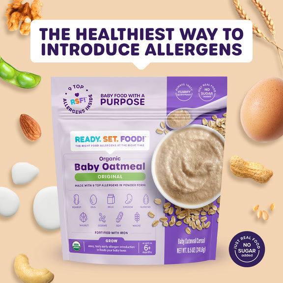 Ready. Set. Food! Organic Oatmeal is Here: Introduce All 9 Top Allergens in Every Bite