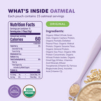 Nutritional fact panel for RSF! Original Oatmeal