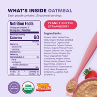 Nutritional fact panel for RSF! PB Strawberry Oatmeal
