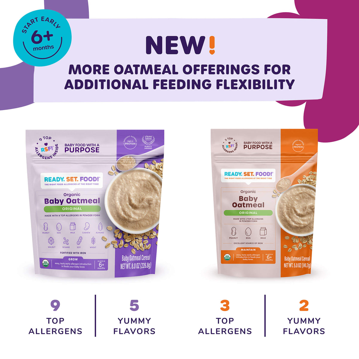 Organic baby oatmeal from ready set food 