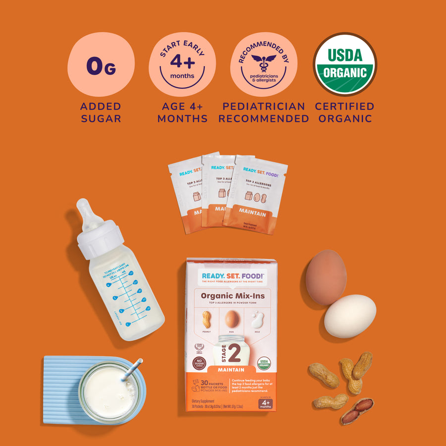 Ready. Set. Food! packets with a baby food bowl