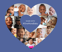 Collage of baby images in the shape of a heart