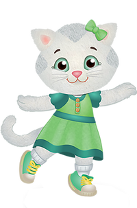 Kitty dancing with green dress on